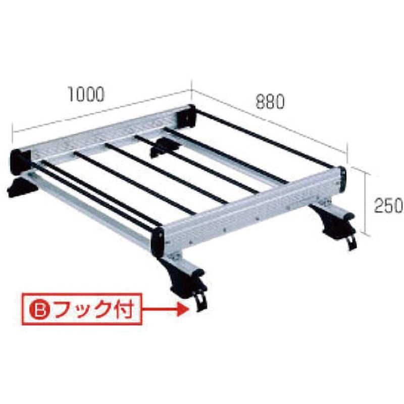 SB-01 ルーフキャリア SBシリーズ 屋根のせタイプ ROCKY 高さ外寸225mm 1台 SB-01