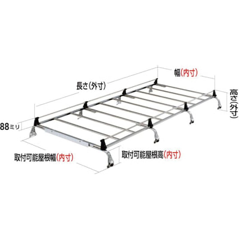 SE-540M ルーフキャリア SEシリーズ 8本脚 ROCKY 雨ドイ挟み込みタイプ 