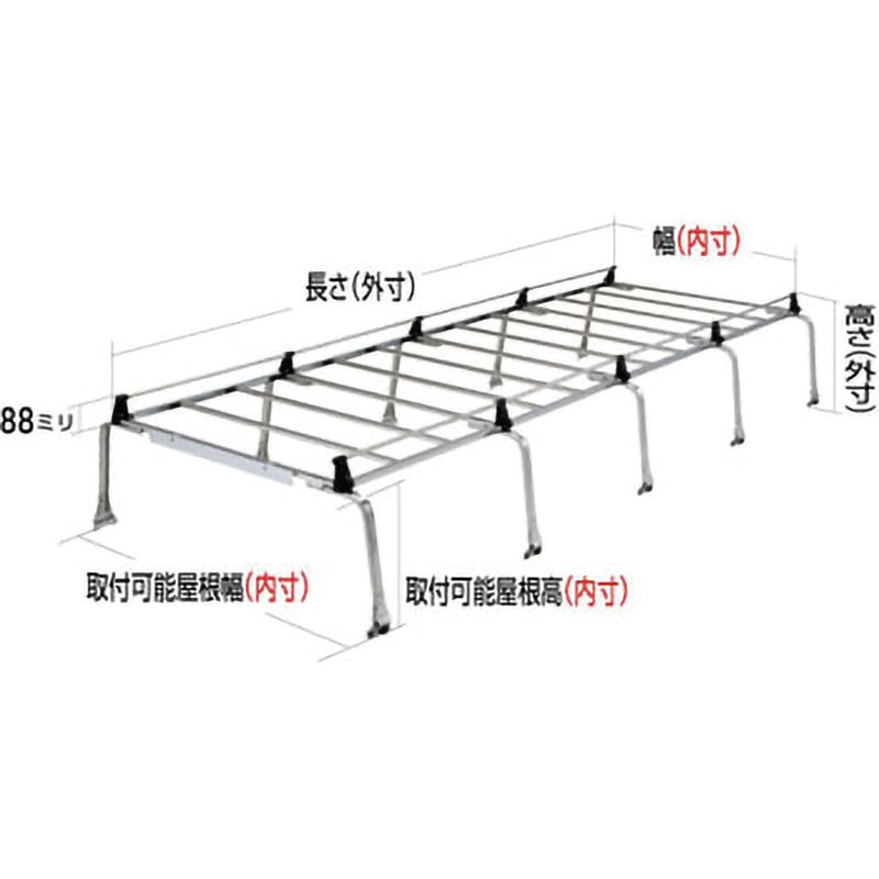 SE-570C ルーフキャリア SEシリーズ 10本脚 ROCKY 雨ドイ挟み込みタイプ 高さ外寸551～601mm 1台 SE-570C車外用品