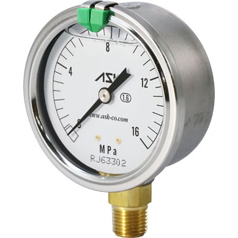 OPG-AT-R1/4-60X16MPA 油入圧力計 1台 ASK(エイエスケイ)(測定用品