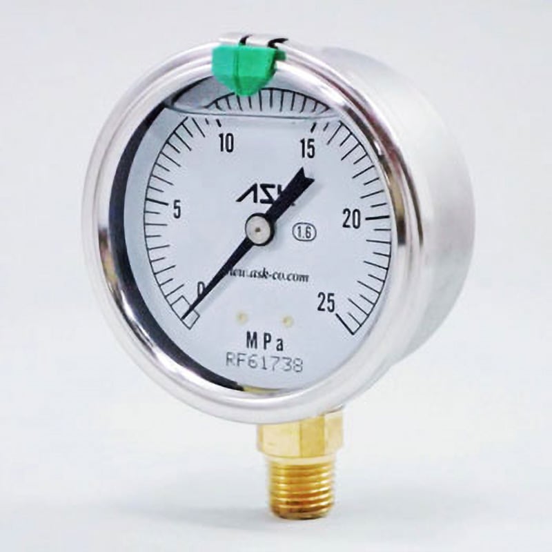 OPG-AT-R1/4-60X25MPA 油入圧力計 1台 ASK(エイエスケイ)(測定