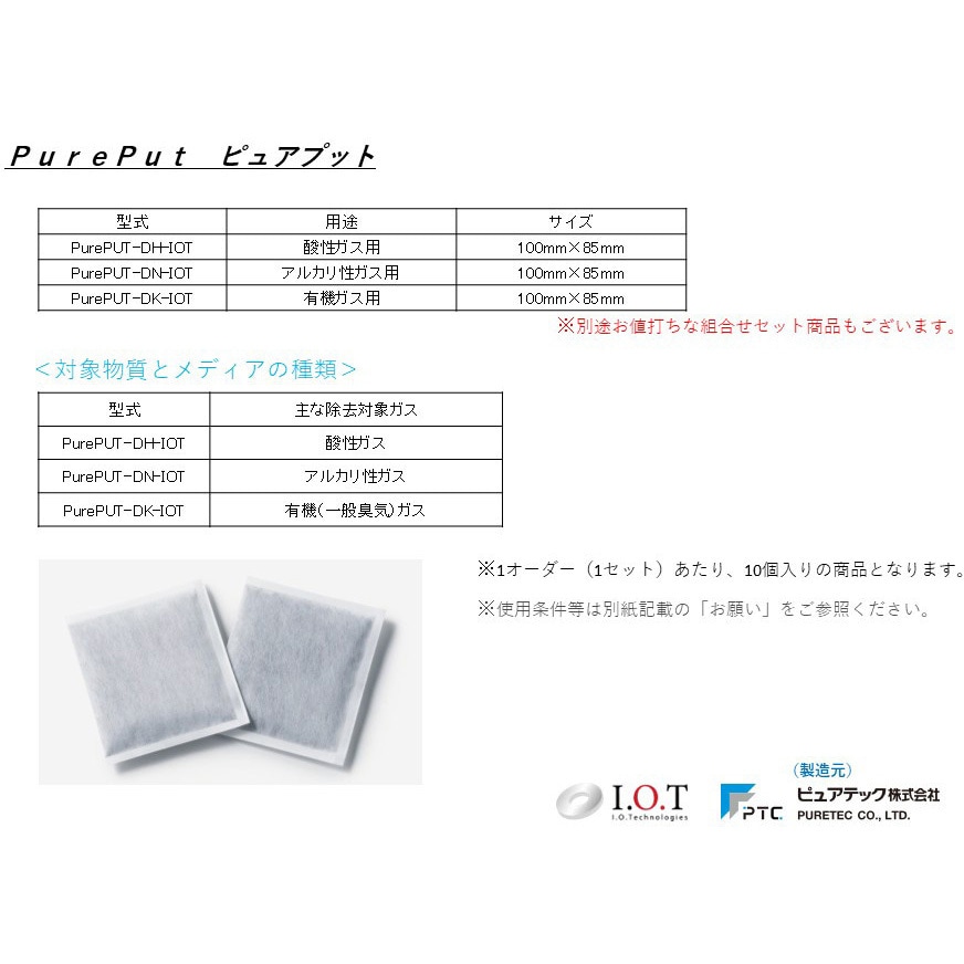 PurePUT-DHK-IOT ケミカルフィルター ピュアプット 1セット(20個×2種類