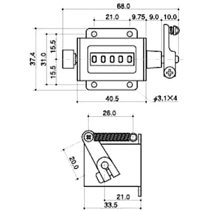 RS204-4 ラチェット式カウンター 1台 古里精機製作所 【通販モノタロウ】