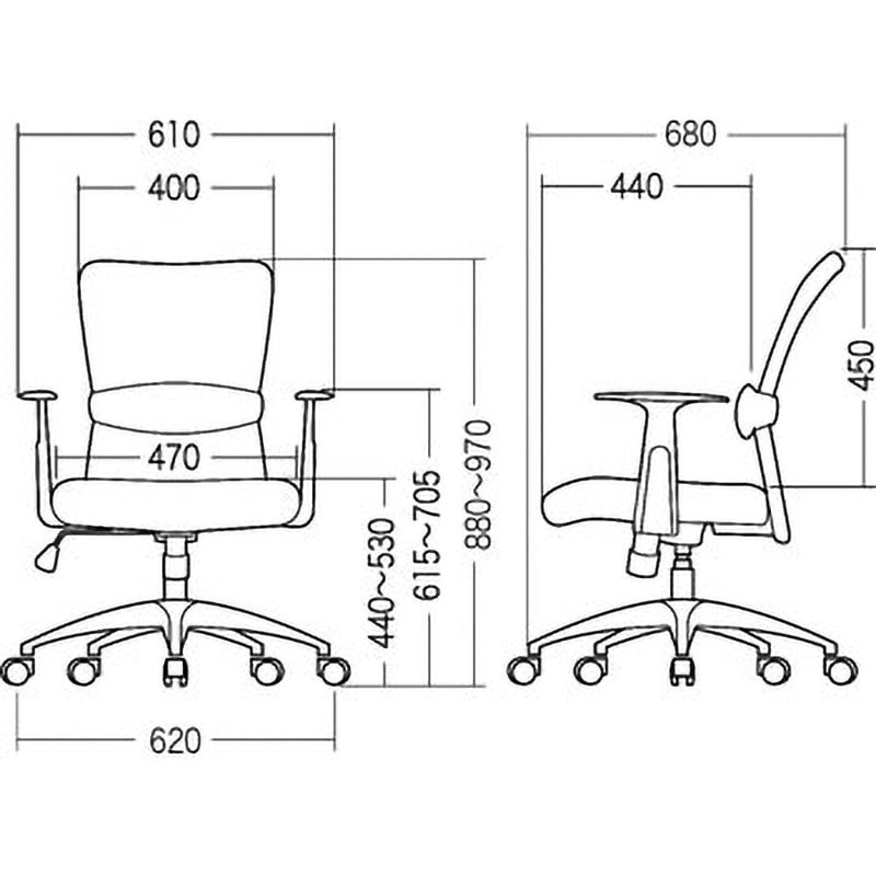 SNC-NET14ABK メッシュチェア 肘あて付き SNC-NET14A サンワサプライ