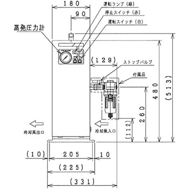 ベビコン用冷凍式エアードライヤー 強制空冷 適合エアコンプレッサ0.4～2.2kw HDN-8BF