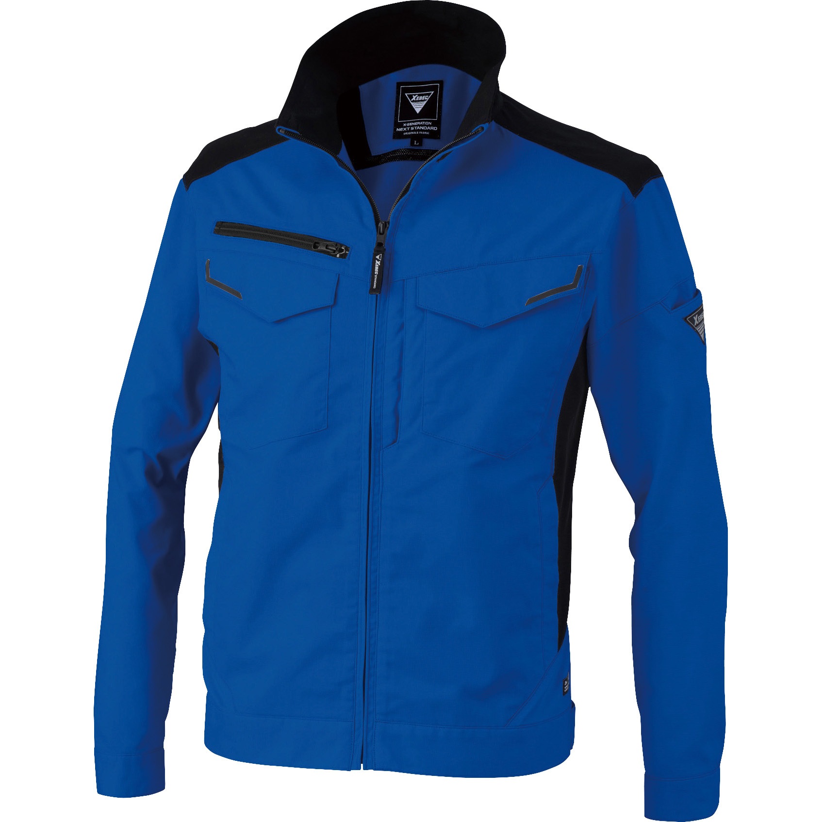 1534 1534 バイオエコTCストレッチナガソデブルゾン ジーベック JIST8118適合商品・エコマーク 混率ポリエステル69%/綿31% ロイヤルブルー色 M着丈63cm