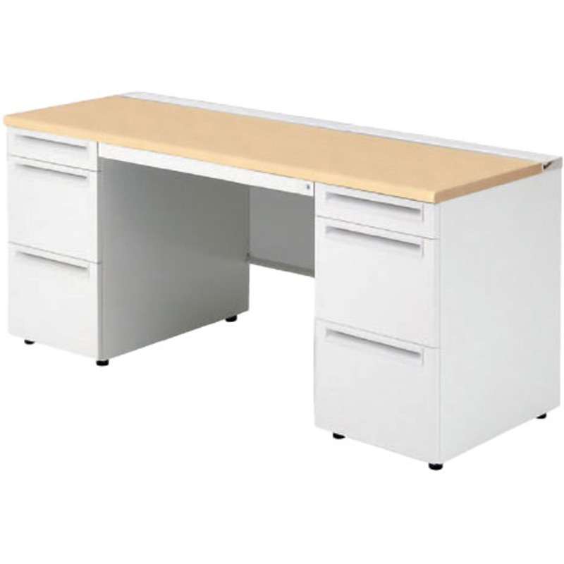 US-166A-33 WM/W4 デスク US-1 両袖机(A-3段袖×A-3段袖)(組立サービス付き) プラス[家具] 組立・設置・取付 奥行600mm