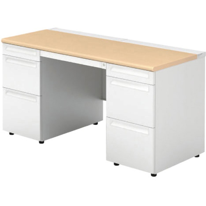 US-146D-33 WM/W4 デスク US-1 両袖机(A-3段袖×D-3段袖)(組立サービスなし) プラス[家具] 奥行600mm