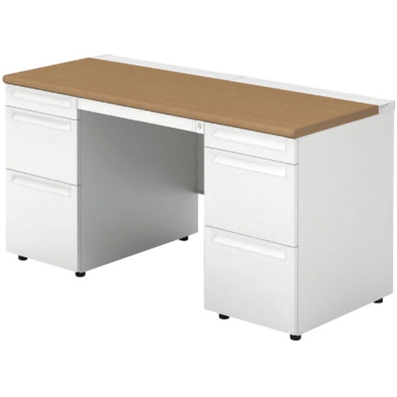 US-146D-33 T2/W4 デスク US-1 両袖机(A-3段袖×D-3段袖)(組立サービスなし) プラス[家具] 奥行600mm