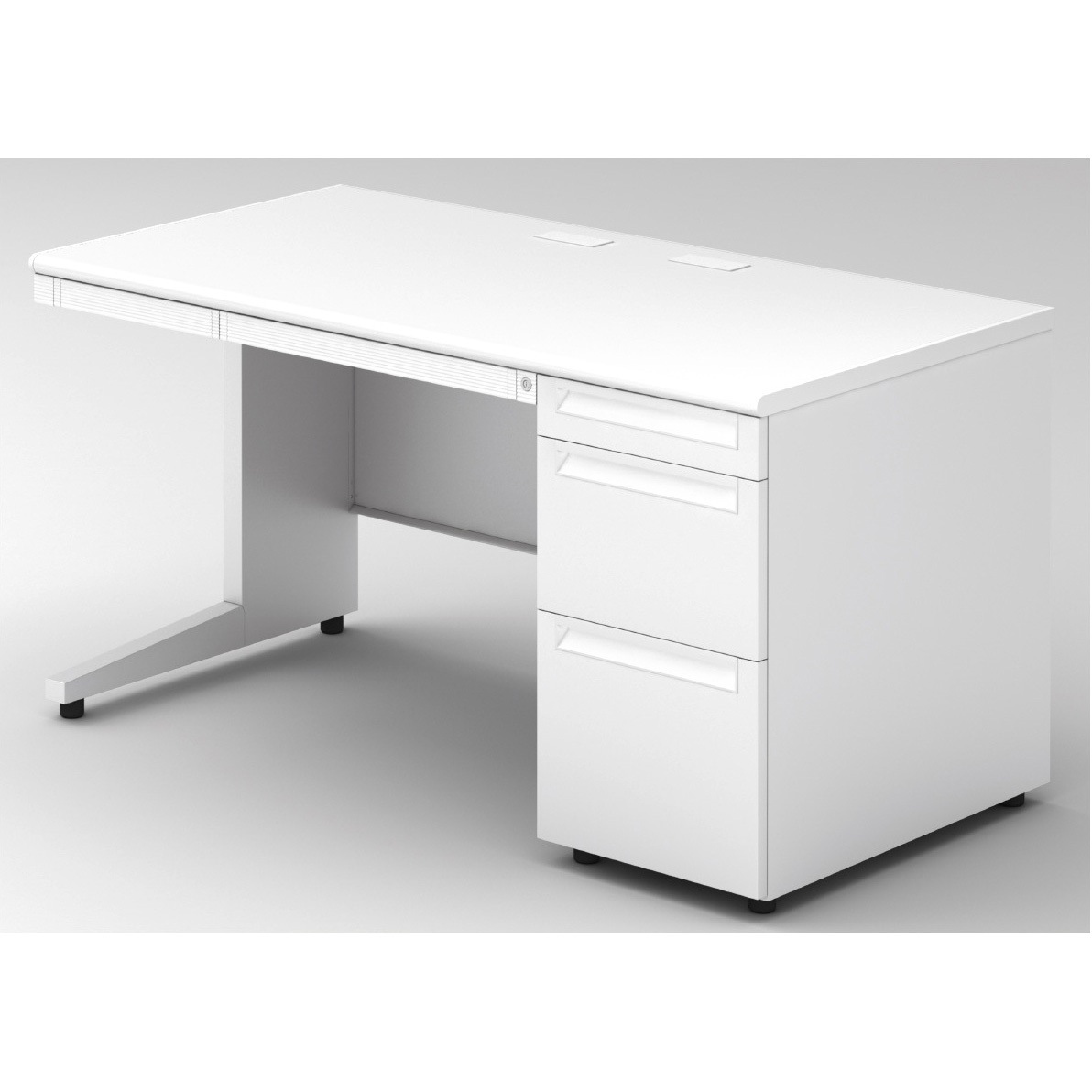 US-NS147DL-3 WS/W4 デスク US-2 片袖机(D-3段袖)(組立サービスなし) プラス[家具] 奥行700mm