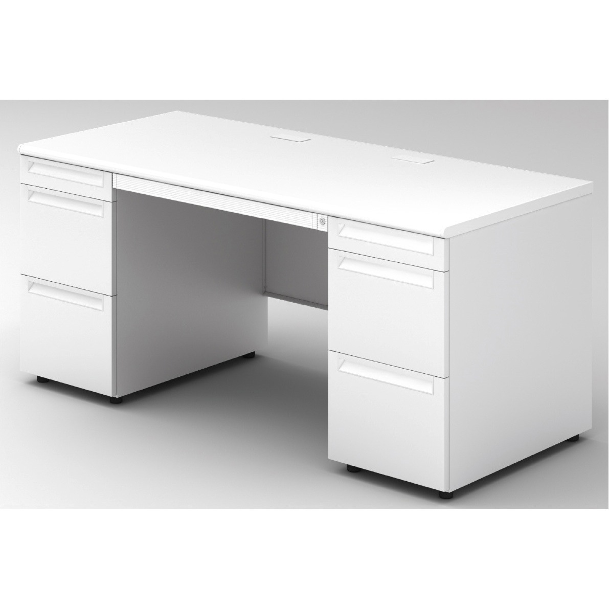 US-NS167A-33 WS/W4 デスク US-2 両袖机(A-3段袖×A-3段袖)(組立サービスなし) プラス[家具] 奥行700mm