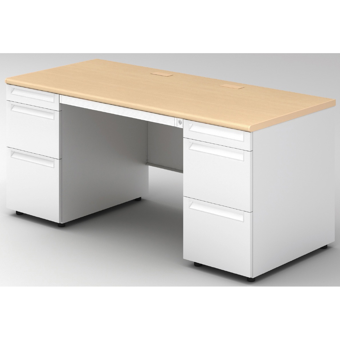 US-NS167DL-33 WM/W4 デスク US-2 両袖机(A-3段袖×D-3段袖)(組立サービスなし) プラス[家具] 奥行700mm 76,890円