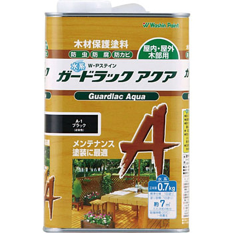 ガードラック アクア 和信化学工業 屋内外木部用 A-1 ブラック色 1缶