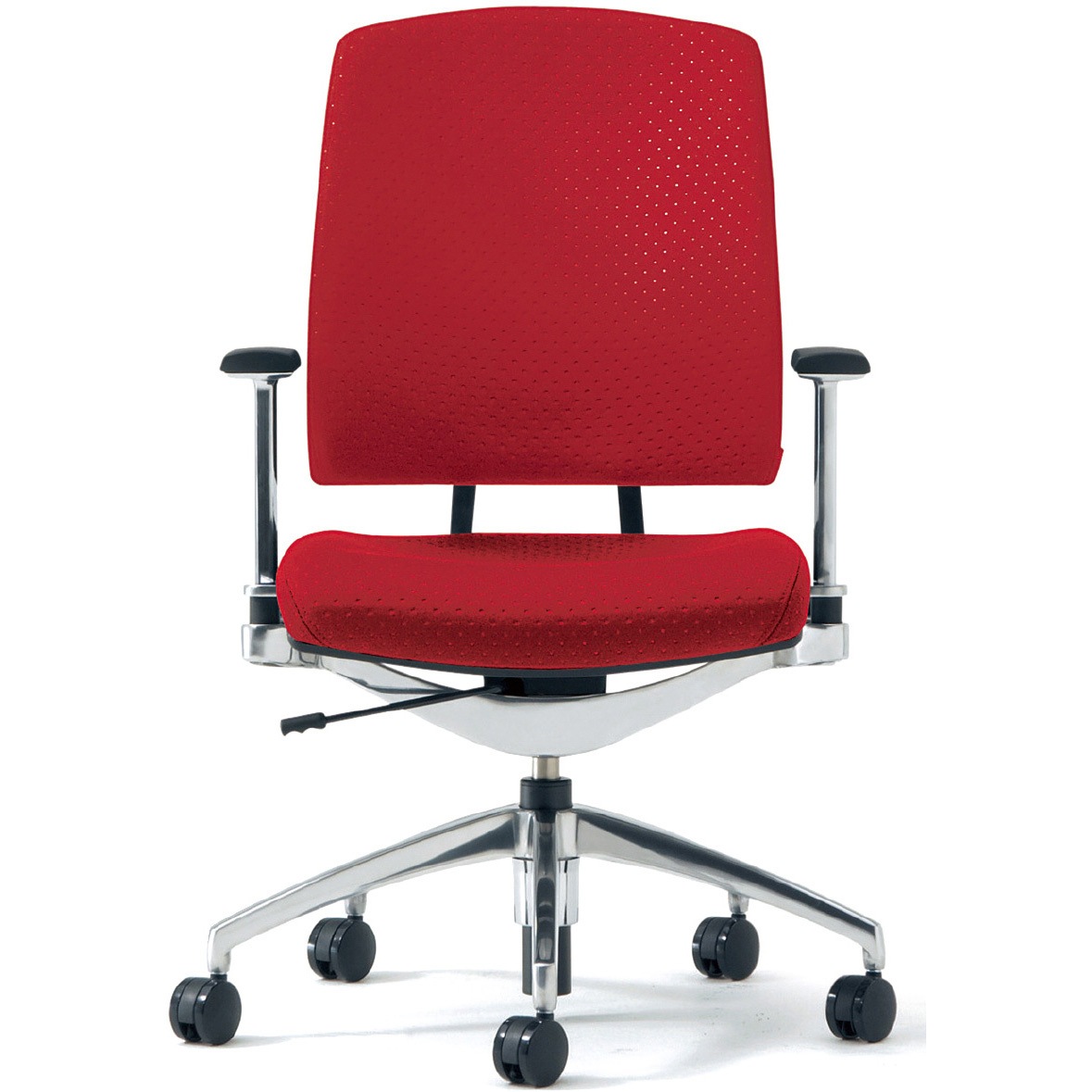 KB-RP63SPL RD チェア リオルガ ポルカドットクロス張り プラス[家具] ミドルバック 肘付 レッド色   KB-RP63SPL RD