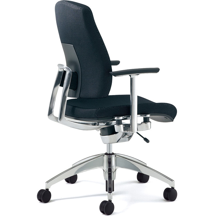 KB-RP63SPL-N BWH チェア リオルガ レイクロス張り プラス[家具] ブラック/ホワイト色 ミドルバック 肘付   KB-RP63SPL-N BWH