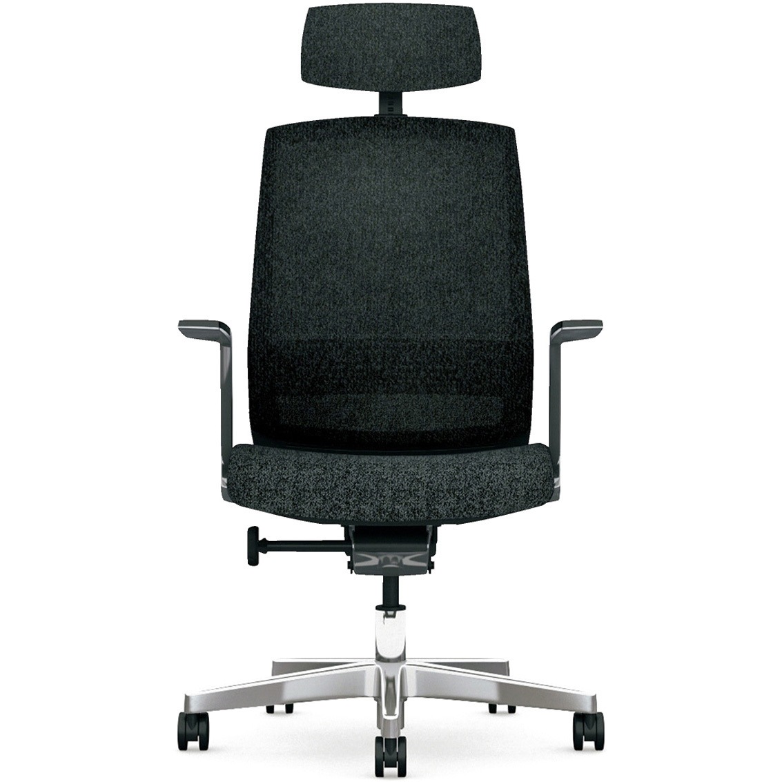 KB-KT713ML DG チェア KT-7 クロス調メッシュ(組立サービス付き) プラス[家具] 組立・設置・取付 アルミ固定肘 ヘッドレスト付ハイバック ダークグレー色   KB-KT713ML DG