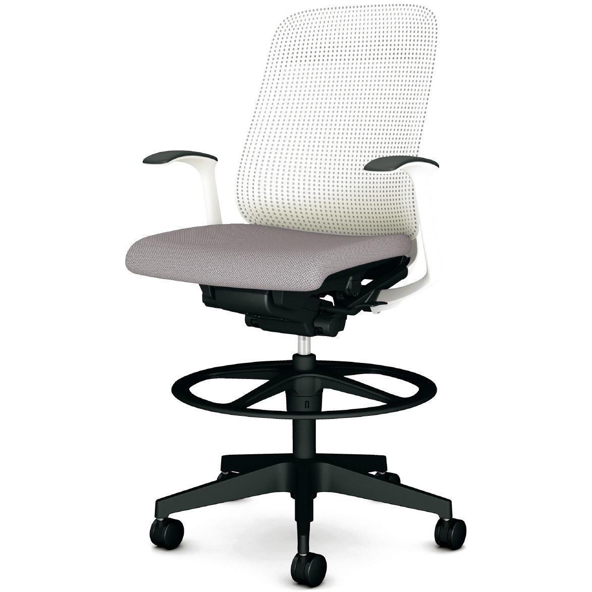 KB-RN55SKL LG チェア Rena ハイタイプ 樹脂脚 固定肘 プラス[家具] 樹脂シェル   KB-RN55SKL LG