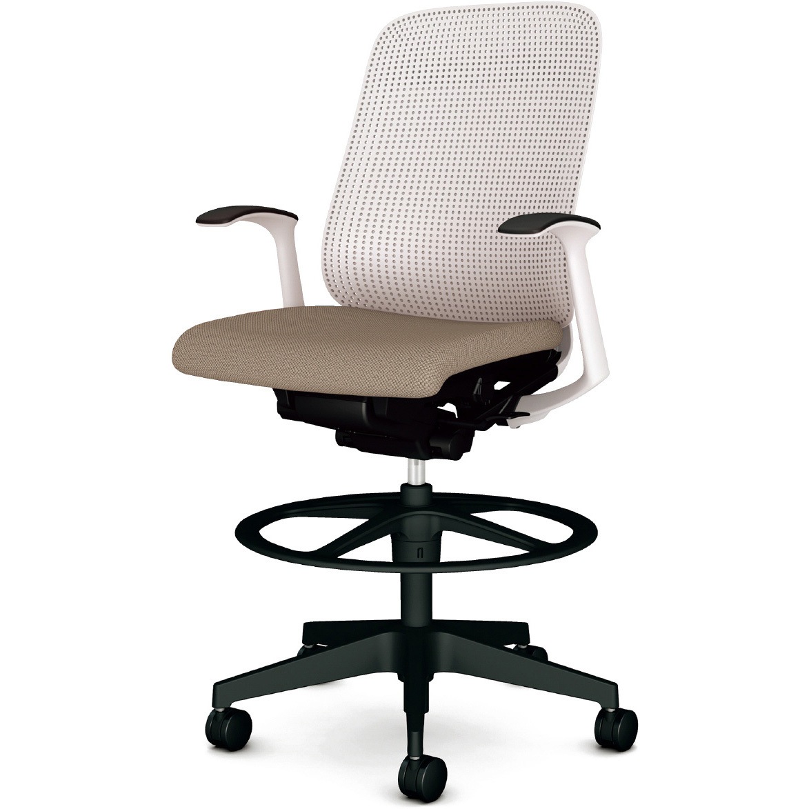 KB-RN05SKL WG チェア Rena ハイタイプ 樹脂脚 固定肘 プラス[家具] 樹脂シェル   KB-RN05SKL WG