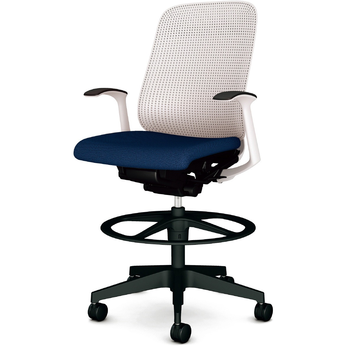 KB-RN05SKL DB チェア Rena ハイタイプ 樹脂脚 固定肘 プラス[家具] 樹脂シェル   KB-RN05SKL DB