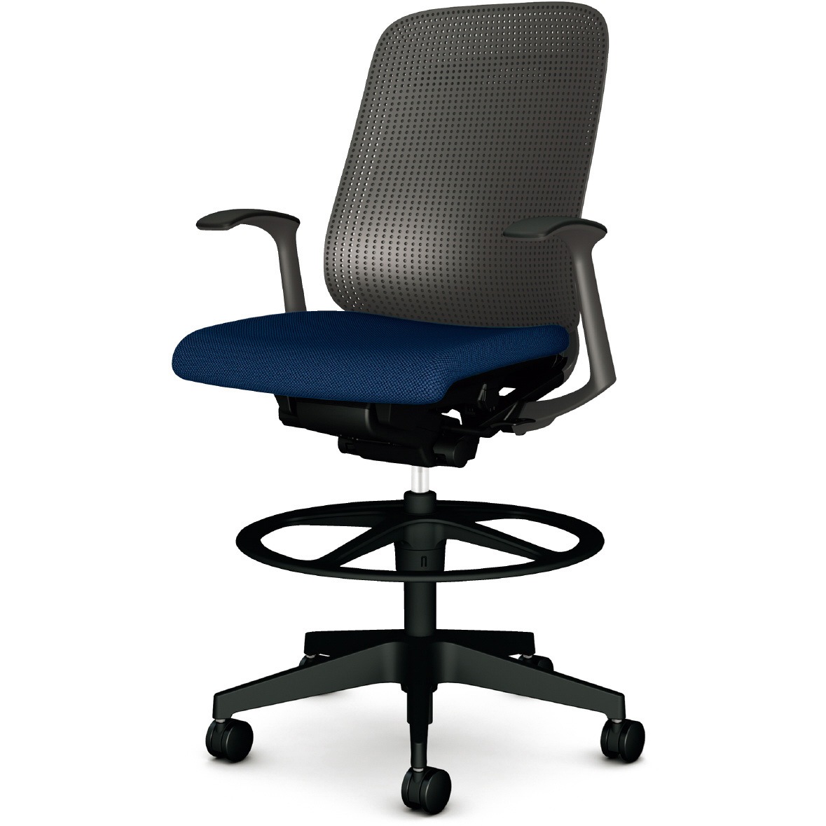 KB-RN65SKL DB チェア Rena ハイタイプ 樹脂脚 固定肘 プラス[家具] 樹脂シェル   KB-RN65SKL DB 47,388円