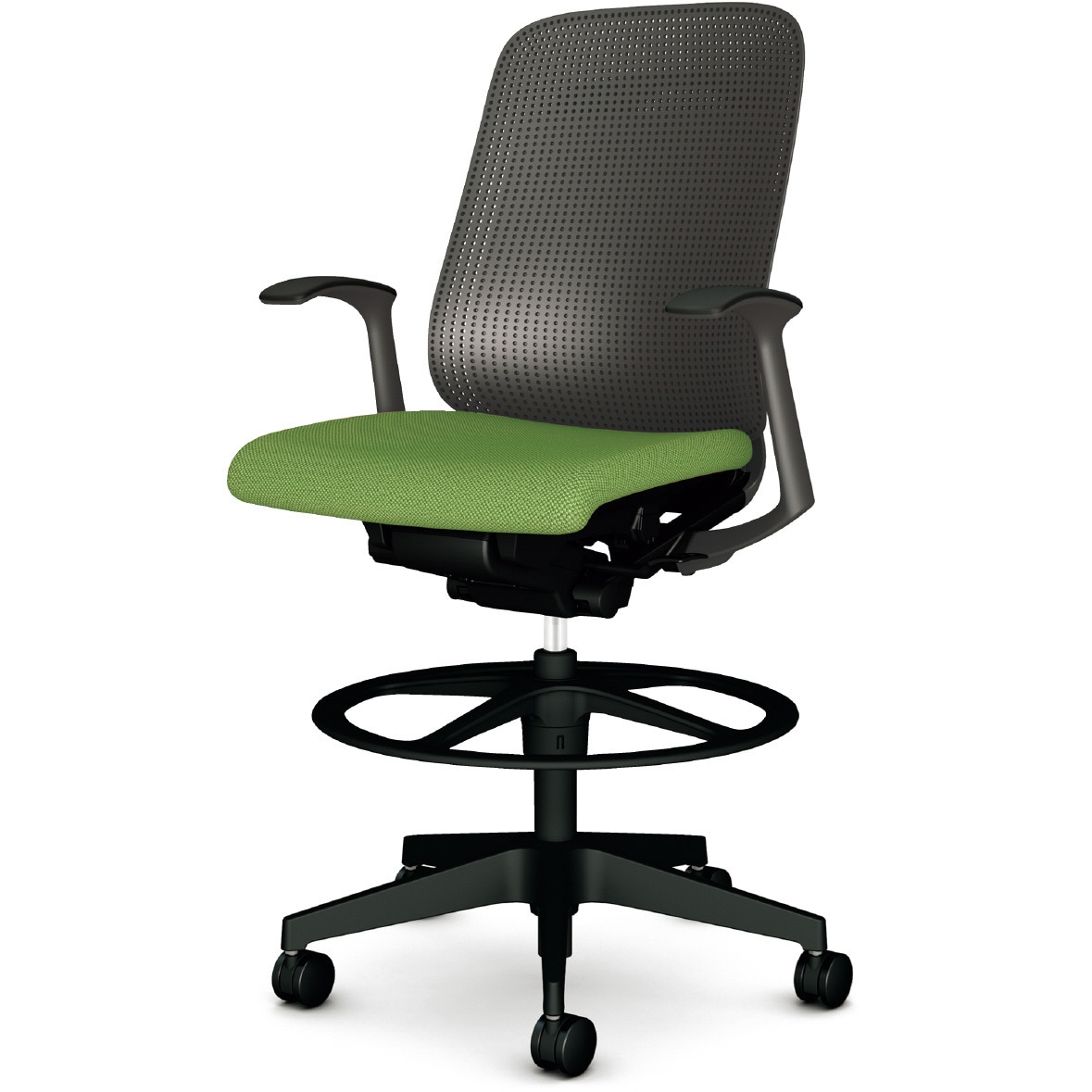 KB-RN65SKL OL チェア Rena ハイタイプ 樹脂脚 固定肘 プラス[家具] 樹脂シェル   KB-RN65SKL OL