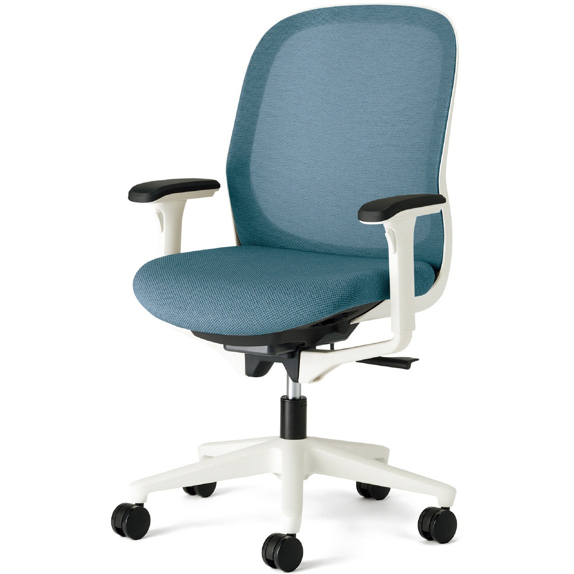 KD-FT50MKL BL チェア Fita2 ホワイトフレーム 樹脂脚 プラス[家具] アジャスト肘   KD-FT50MKL BL