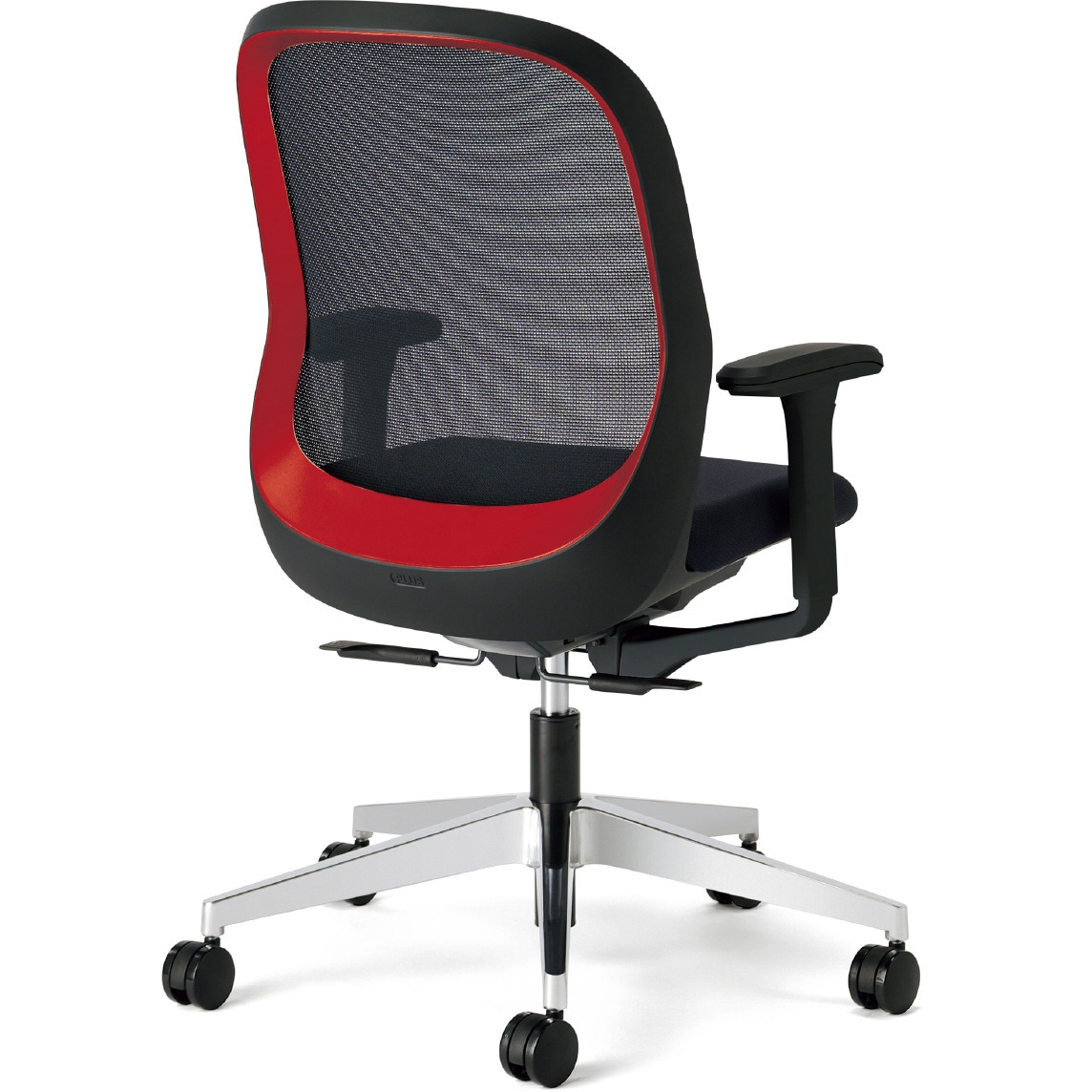 KD-FT63MKL-R BK チェア Fita2 バイカラーフレーム アルミ脚 プラス[家具] アジャスト肘 エモーショナルレッド/ブラック色   KD-FT63MKL-R BK