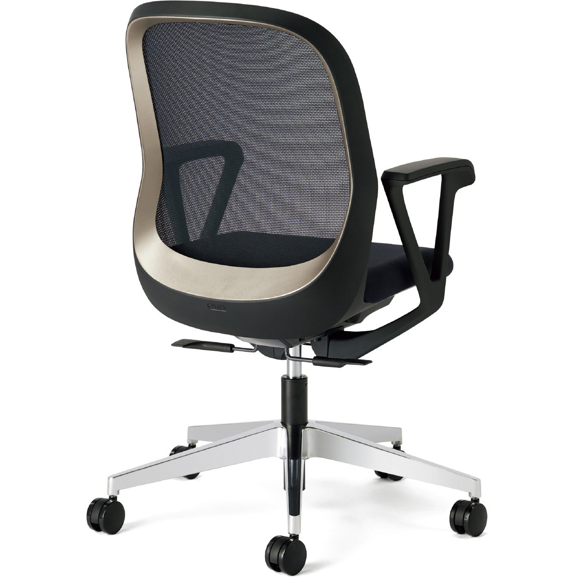 KB-FT63MKL-G BK チェア Fita2 バイカラーフレーム アルミ脚 プラス[家具] ループ肘(固定) シャンパンゴールド/ブラック色   KB-FT63MKL-G BK