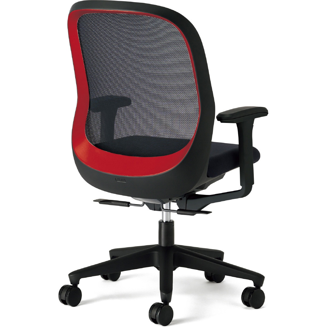 KD-FT61MKL-R BK チェア Fita2 バイカラーフレーム 樹脂脚 プラス[家具] アジャスト肘 エモーショナルレッド/ブラック色   KD-FT61MKL-R BK