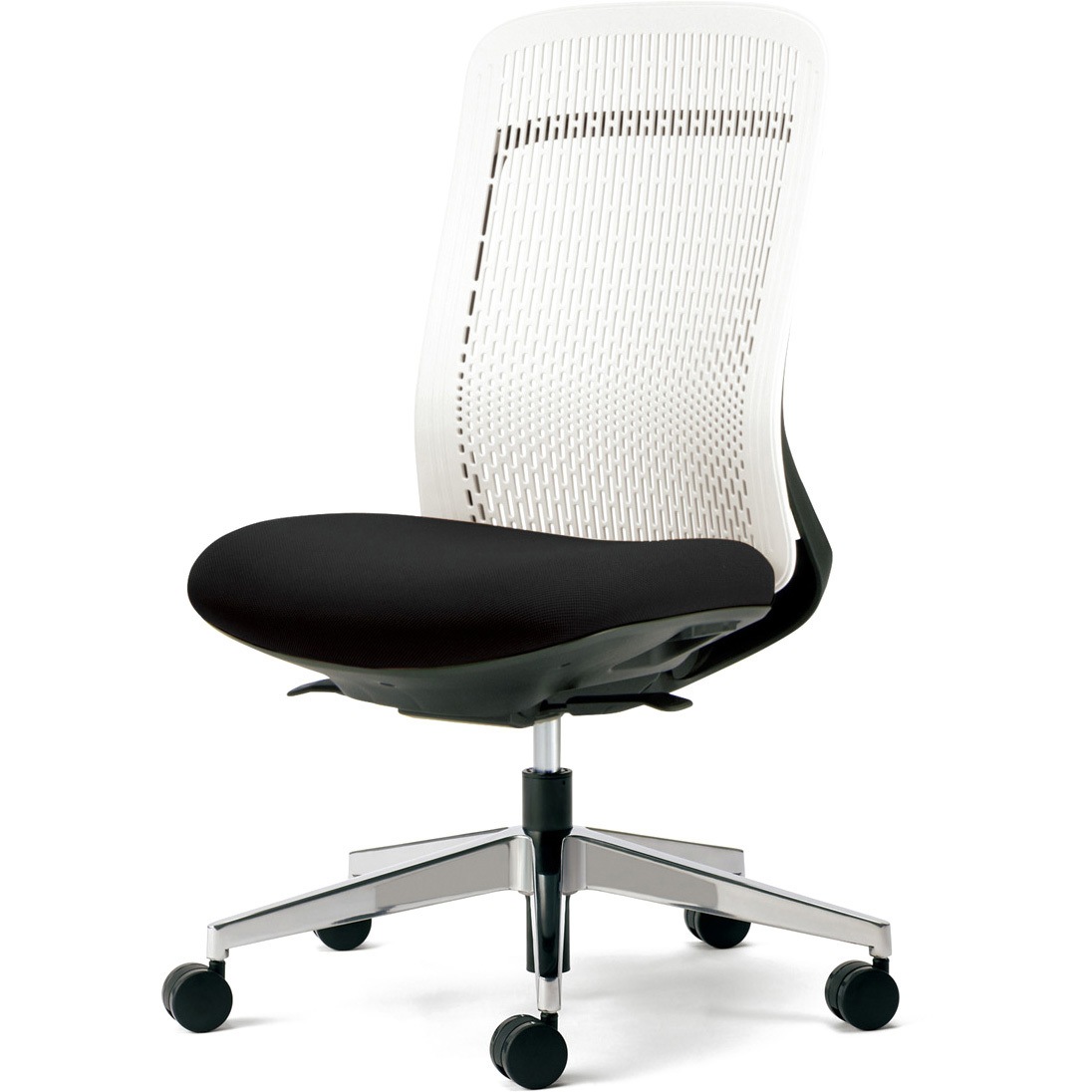 KC-TR53SEL BK チェア Try アルミ脚 ハイバック ホワイトシェル(組立サービスなし) プラス[家具] 肘なし   KC-TR53SEL BK