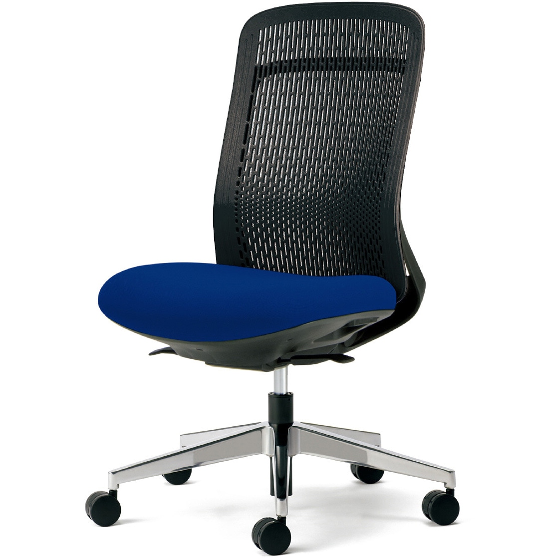 KC-TR63SEL BL チェア Try アルミ脚 ハイバック スモークブラックシェル(組立サービスなし) プラス[家具] 肘なし   KC-TR63SEL BL