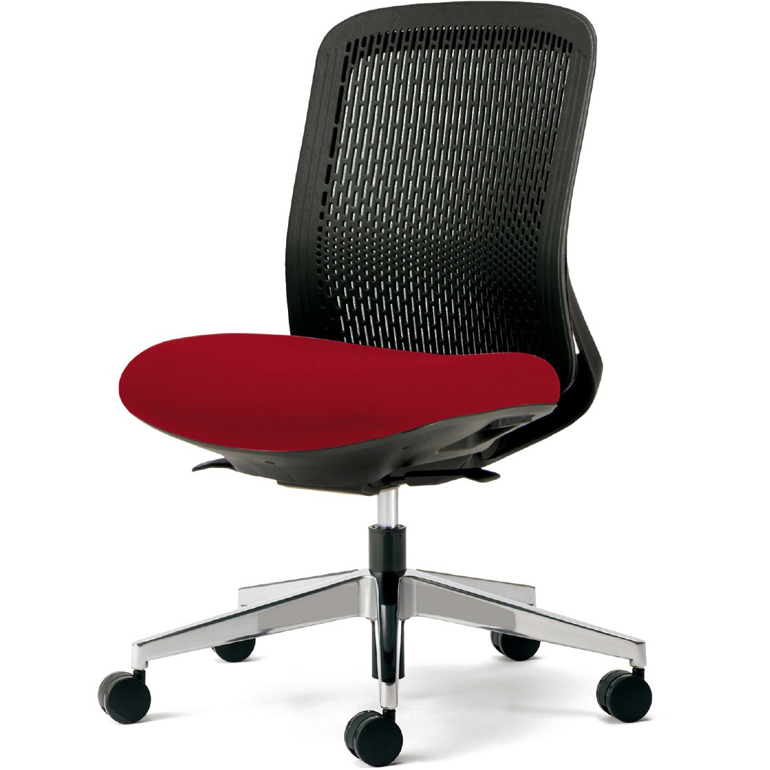 KC-TR62SEL RD チェア Try アルミ脚 ローバック スモークブラックシェル(組立サービス付き) プラス[家具] 組立・設置・取付 肘なし   KC-TR62SEL RD