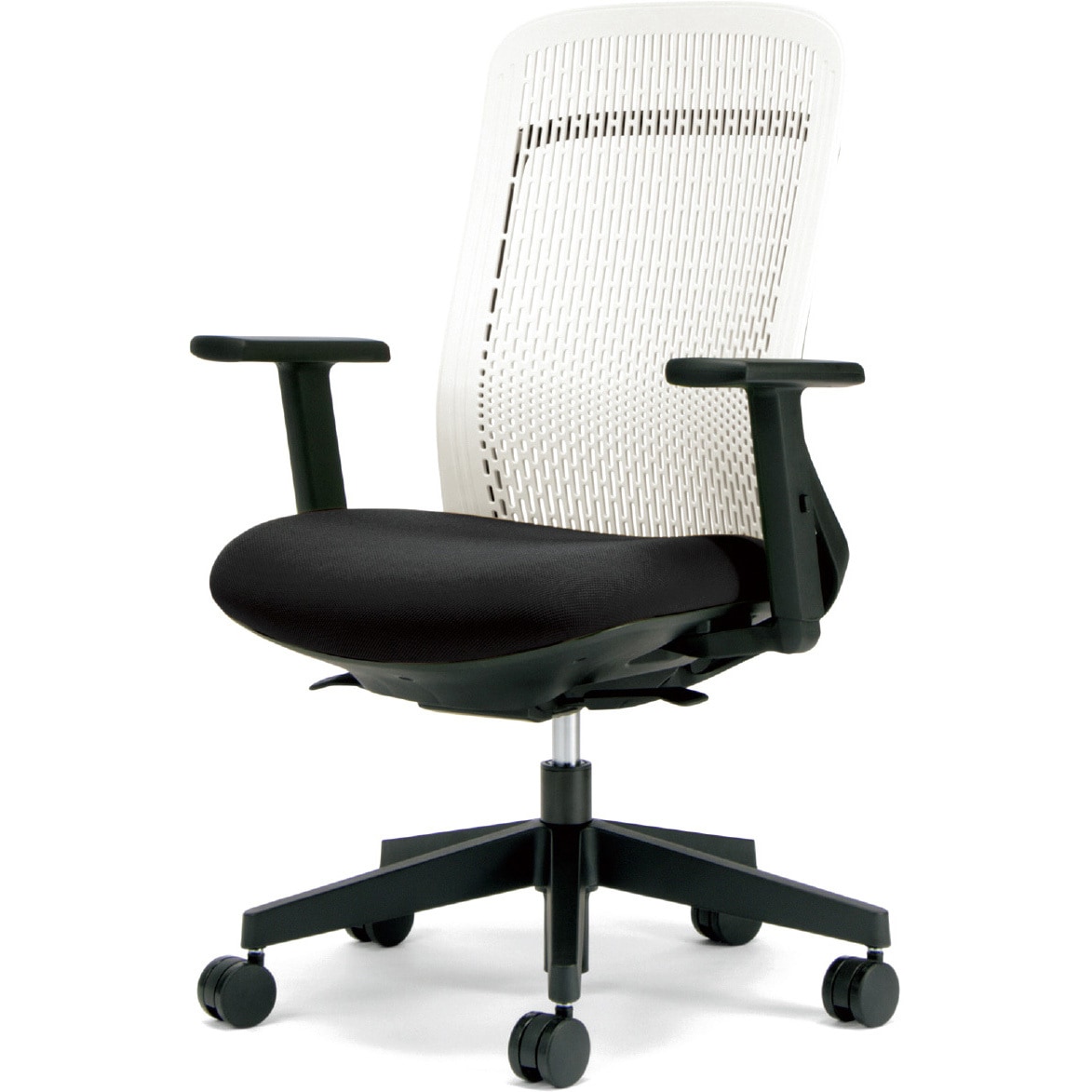 KD-TR51SEL BK チェア Try 樹脂脚 ハイバック ホワイトシェル(組立サービスなし) プラス[家具] アジャスト肘   KD-TR51SEL BK