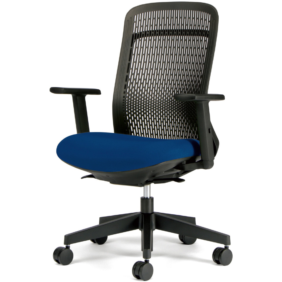 KD-TR61SEL BL チェア Try 樹脂脚 ハイバック スモークブラックシェル(組立サービスなし) プラス[家具] アジャスト肘   KD-TR61SEL BL