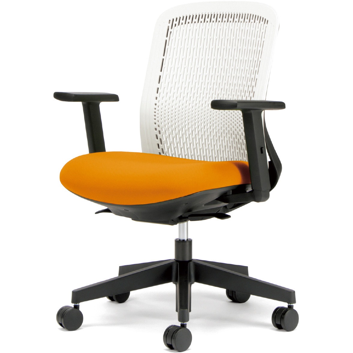 KD-TR50SEL OR チェア Try 樹脂脚 ローバック ホワイトシェル(組立サービスなし) プラス[家具] アジャスト肘   KD-TR50SEL OR