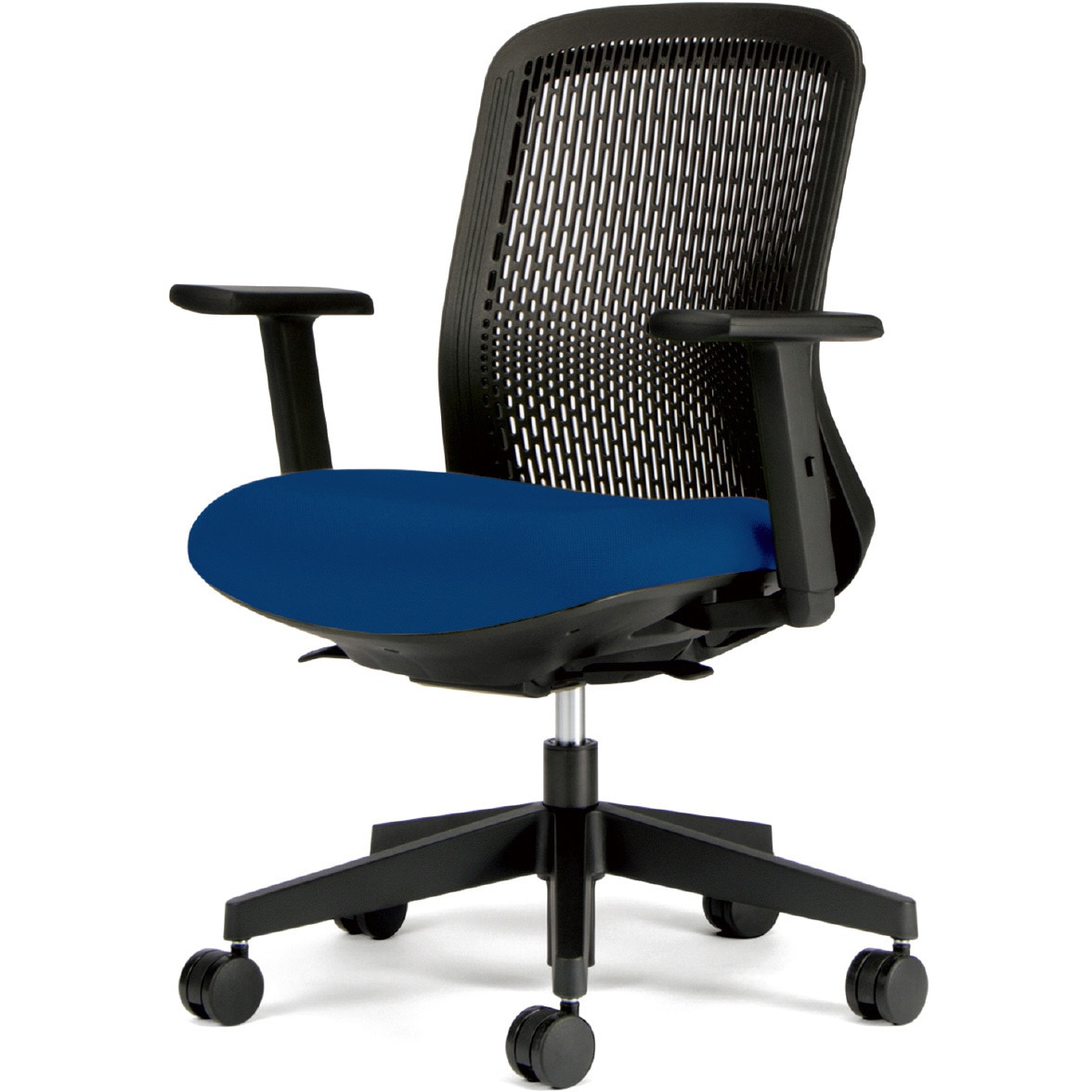 KD-TR60SEL BL チェア Try 樹脂脚 ローバック スモークブラックシェル(組立サービスなし) プラス[家具] アジャスト肘   KD-TR60SEL BL