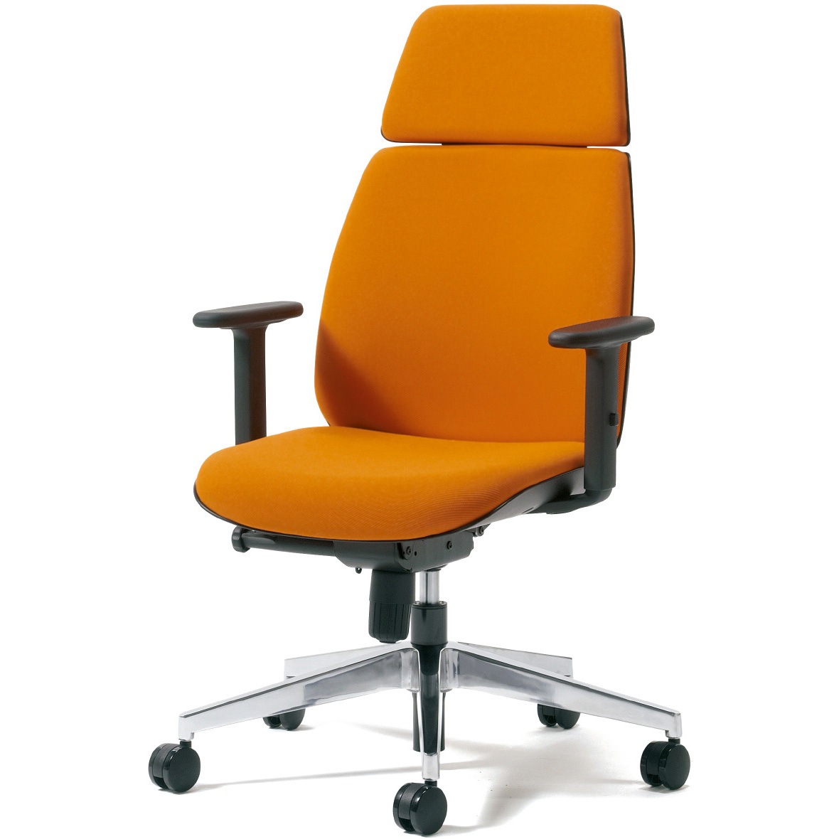 KD-UC67SEL-N OR チェア Uチェア ハイバック アルミ脚 ブラックシェル(組立サービス付き) プラス[家具] 組立・設置・取付 アジャスト肘   KD-UC67SEL-N OR