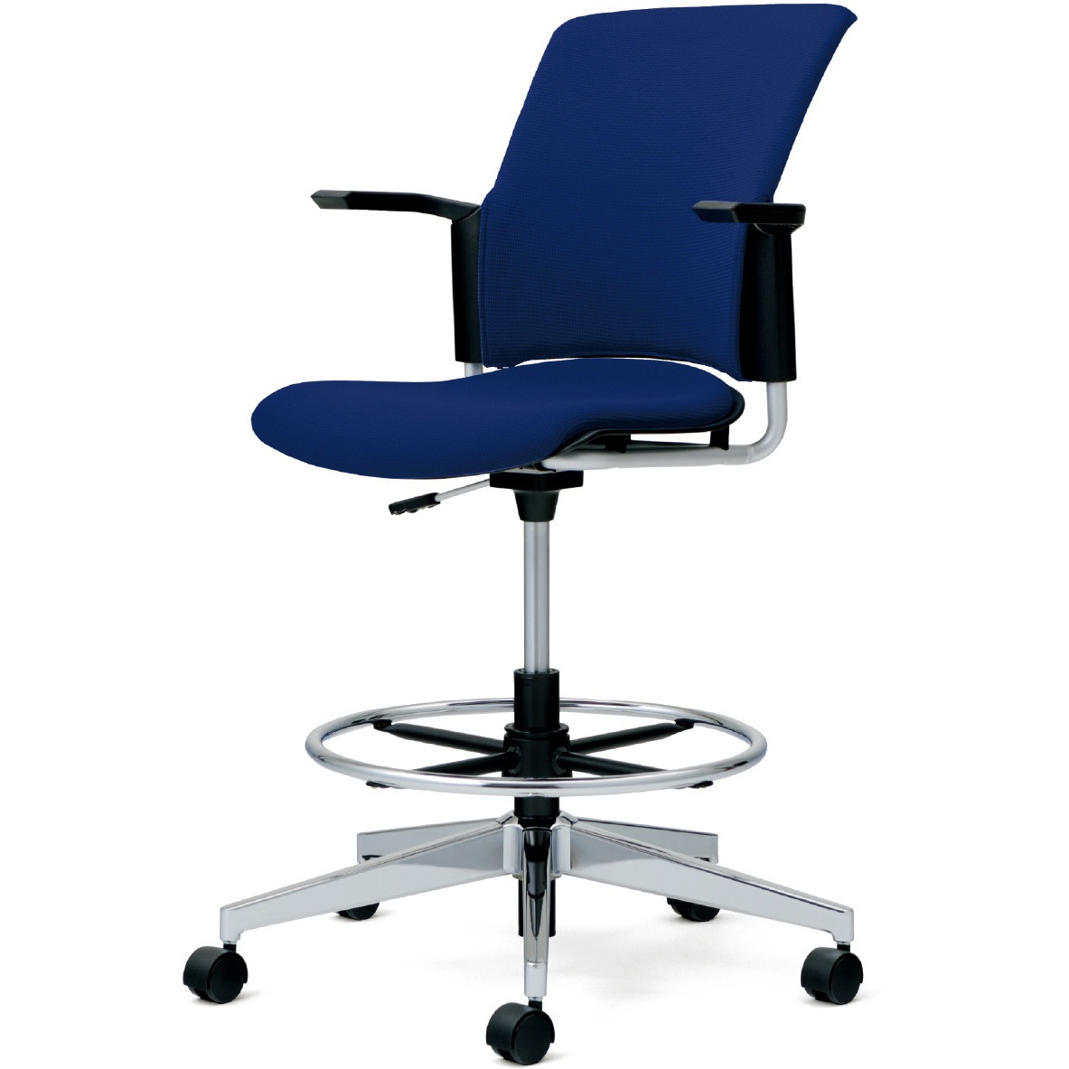 MB-W66SL-2N NBL チェア チェダーC 回転脚ハイタイプ 背クッション 肘付 1台 プラス[家具] 【通販モノタロウ】