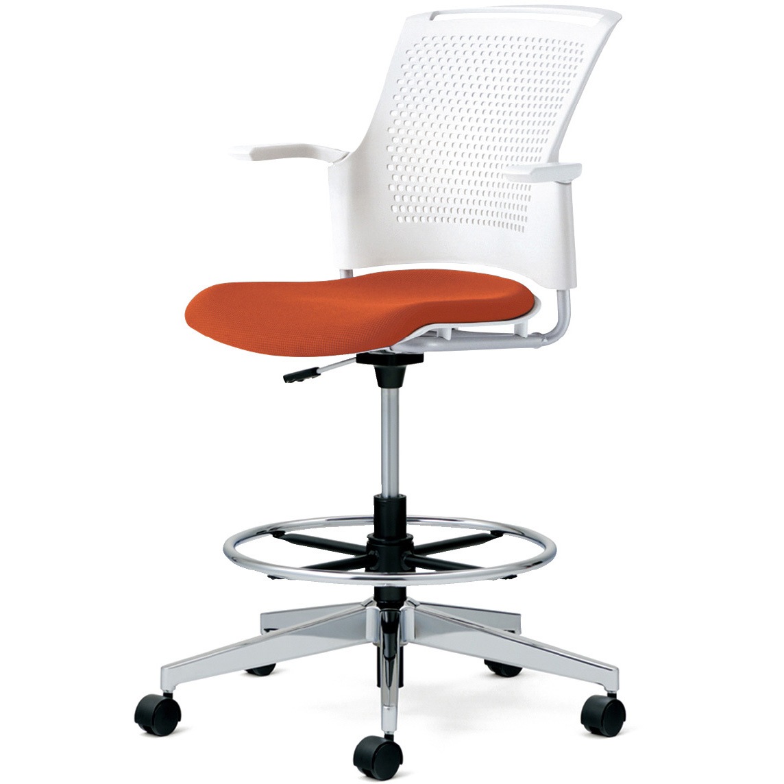 MB-W57SHL-2N TRD チェア チェダーC 回転脚ハイタイプ 背ヌード 肘付 1台 プラス[家具] 【通販モノタロウ】