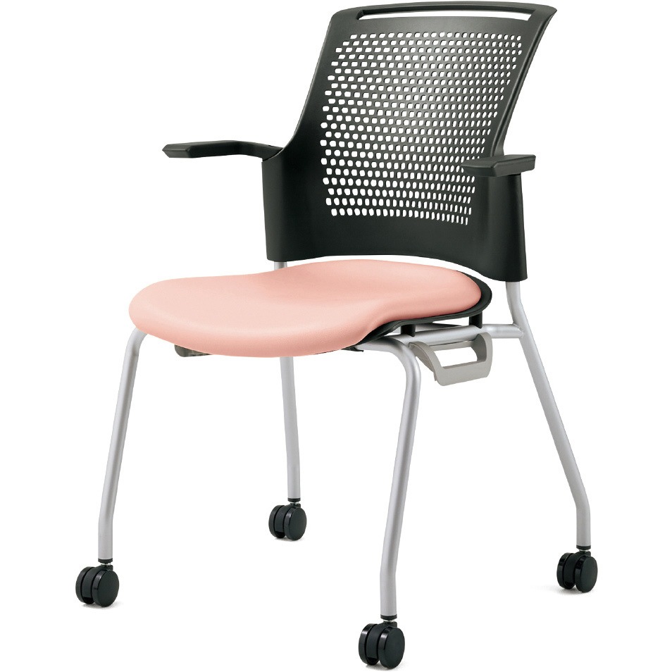 MB-W63NH PK チェア チェダーC ビニルレザー張り キャスター脚 背ヌード 肘付 1台 プラス[家具] 【通販モノタロウ】