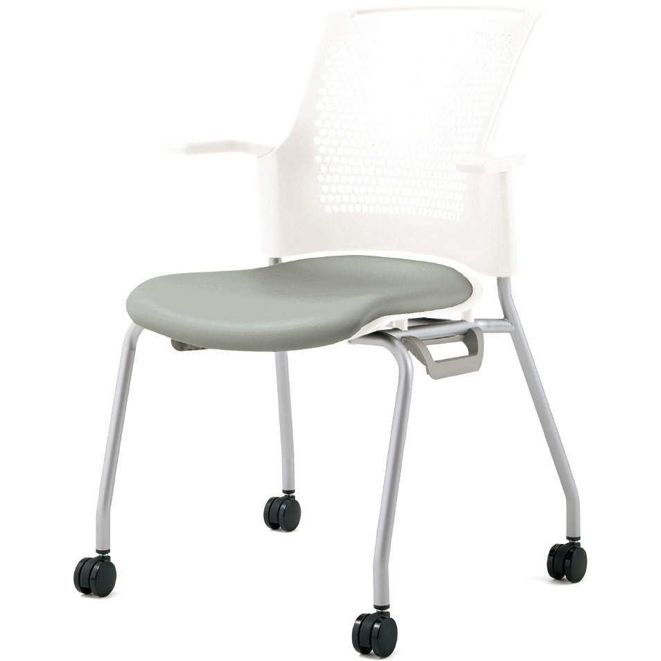 MB-W53NH LG チェア チェダーC ビニルレザー張り キャスター脚 背ヌード 肘付 1台 プラス[家具] 【通販モノタロウ】 29,237円