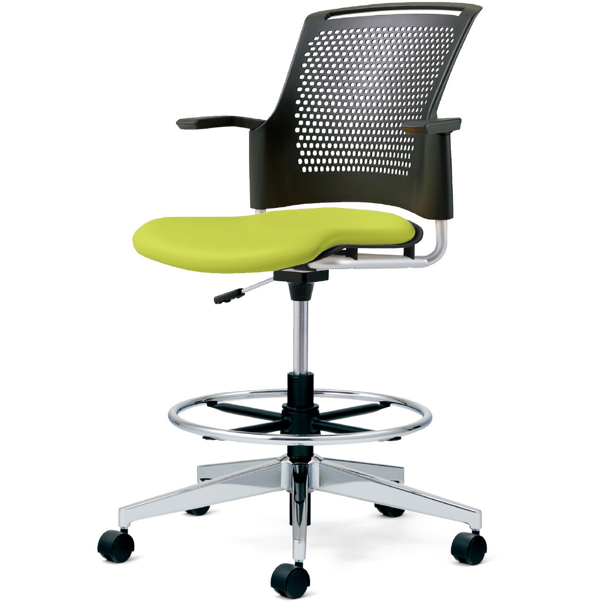 MB-W67NHL-N YG チェア チェダーC ビニルレザー張り 回転脚ハイタイプ 背ヌード 肘付 1台 プラス[家具] 【通販モノタロウ】 42,237円