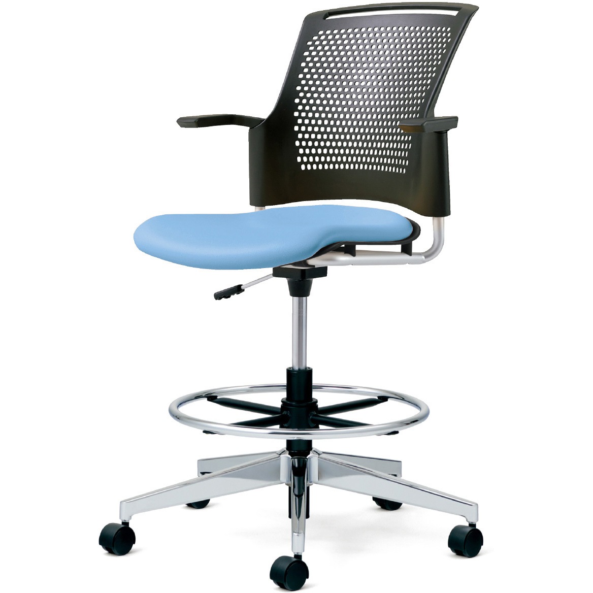 MB-W67NHL-N LB チェア チェダーC ビニルレザー張り 回転脚ハイタイプ 背ヌード 肘付 1台 プラス[家具] 【通販モノタロウ】