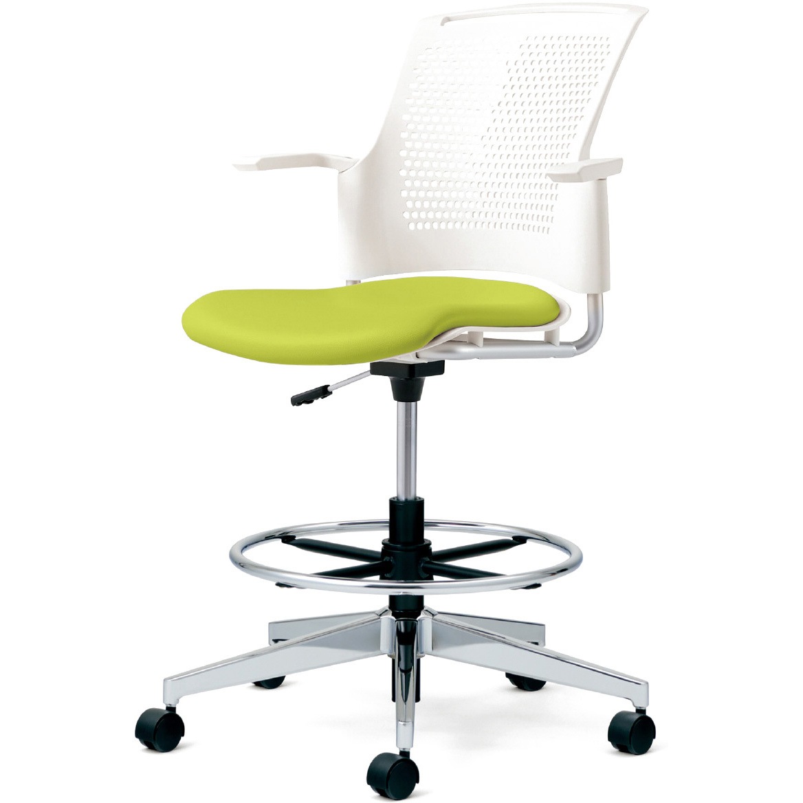 MB-W57NHL-N YG チェア チェダーC ビニルレザー張り 回転脚ハイタイプ 背ヌード 肘付 1台 プラス[家具] 【通販モノタロウ】 42,237円