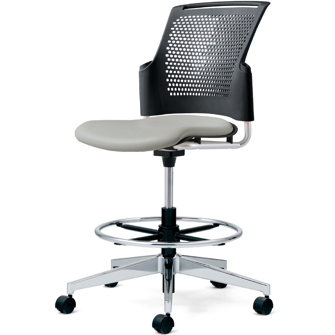 MC-W67NHL-N LG チェア チェダーC ビニルレザー張り 回転脚ハイタイプ 背ヌード 肘なし 1台 プラス[家具] 【通販モノタロウ】