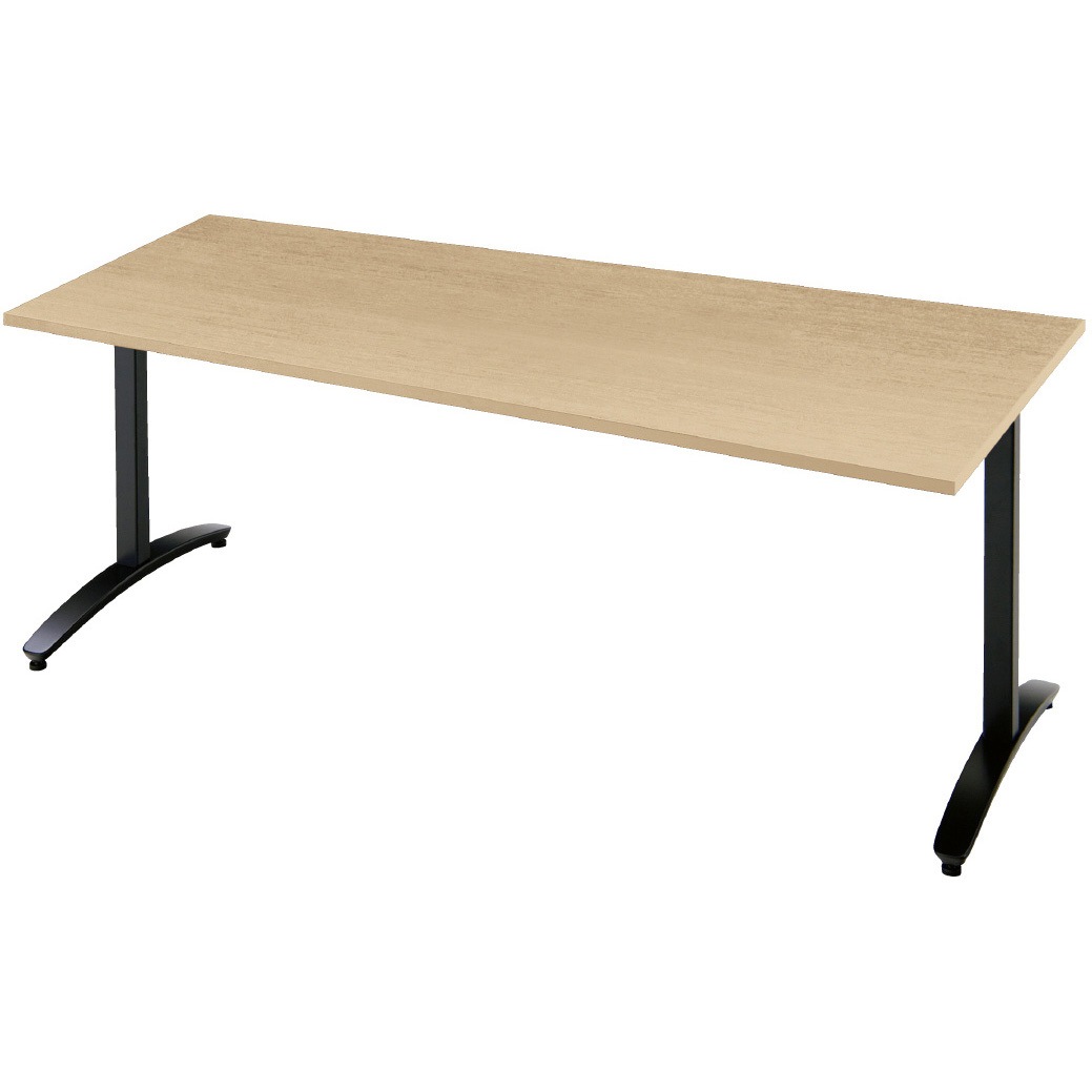 NN-1809TARV SW/BK 会議テーブル ロンナ 抗ウイルス天板 T字脚アジャスタータイプ 長方形(組立サービス付き) 1台 プラス[家具] 【通販モノタロウ】