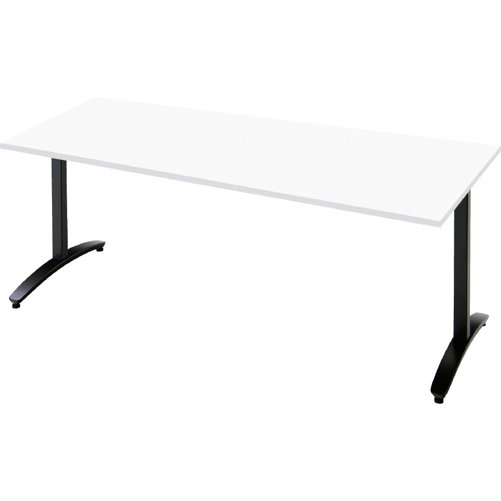 NN-1807TARV WV/BK 会議テーブル ロンナ 抗ウイルス天板 T字脚アジャスタータイプ 長方形(組立サービス付き) 1台 プラス[家具] 【通販モノタロウ】