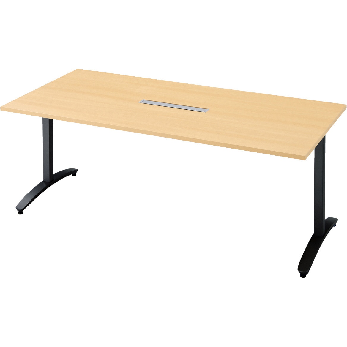 NN-1809TARH WM/BK 会議テーブル ロンナ T字脚アジャスタータイプ 配線口あり 長方形(組立サービス付き) プラス[家具] 組立・設置・取付 奥行900mm 71,390円