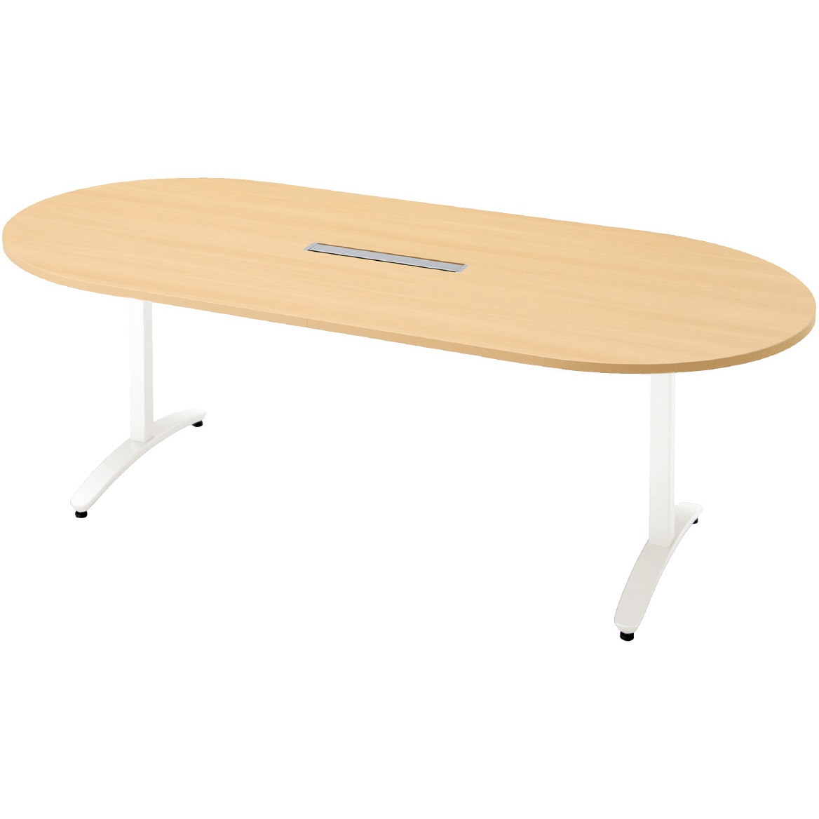 NN-2110TAOH WM/W4 会議テーブル ロンナ T字脚アジャスタータイプ 配線口あり 長円形(組立サービスなし) プラス[家具] 奥行1000mm