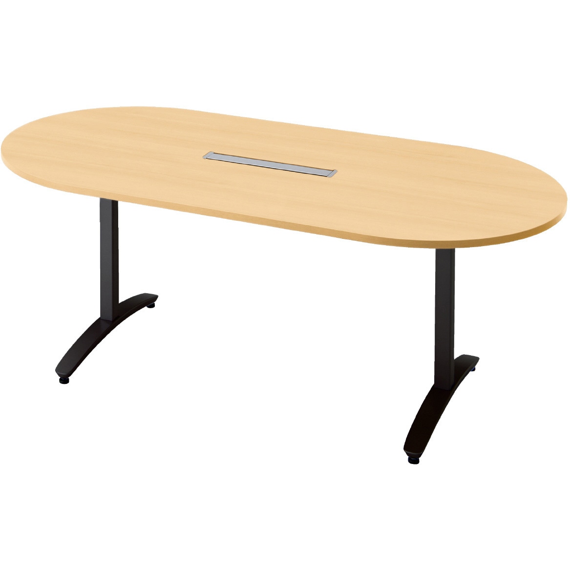 NN-1809TAOH WM/BK 会議テーブル ロンナ T字脚アジャスタータイプ 配線口あり 長円形(組立サービスなし) プラス[家具] 奥行900mm 76,890円